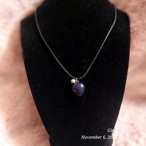 Blue Goldstone Heart Necklace